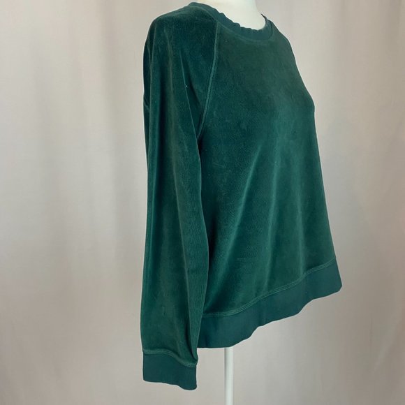 Land's End Velour Sweatshirt in Dark Green, Size M. - Picture 9 of 10